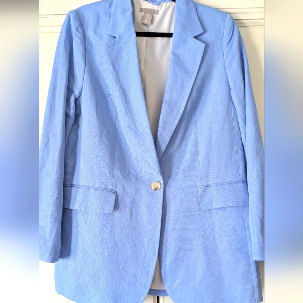 Light Blue Women's Blazer Jacket